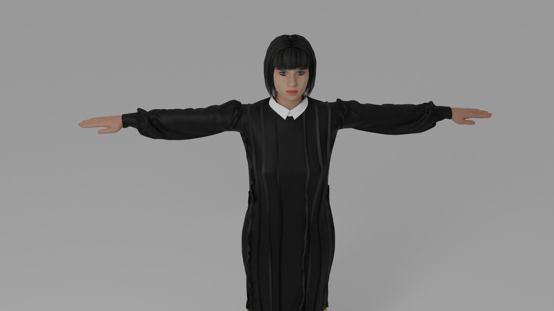 Judge Woman Low-poly 3D model_6