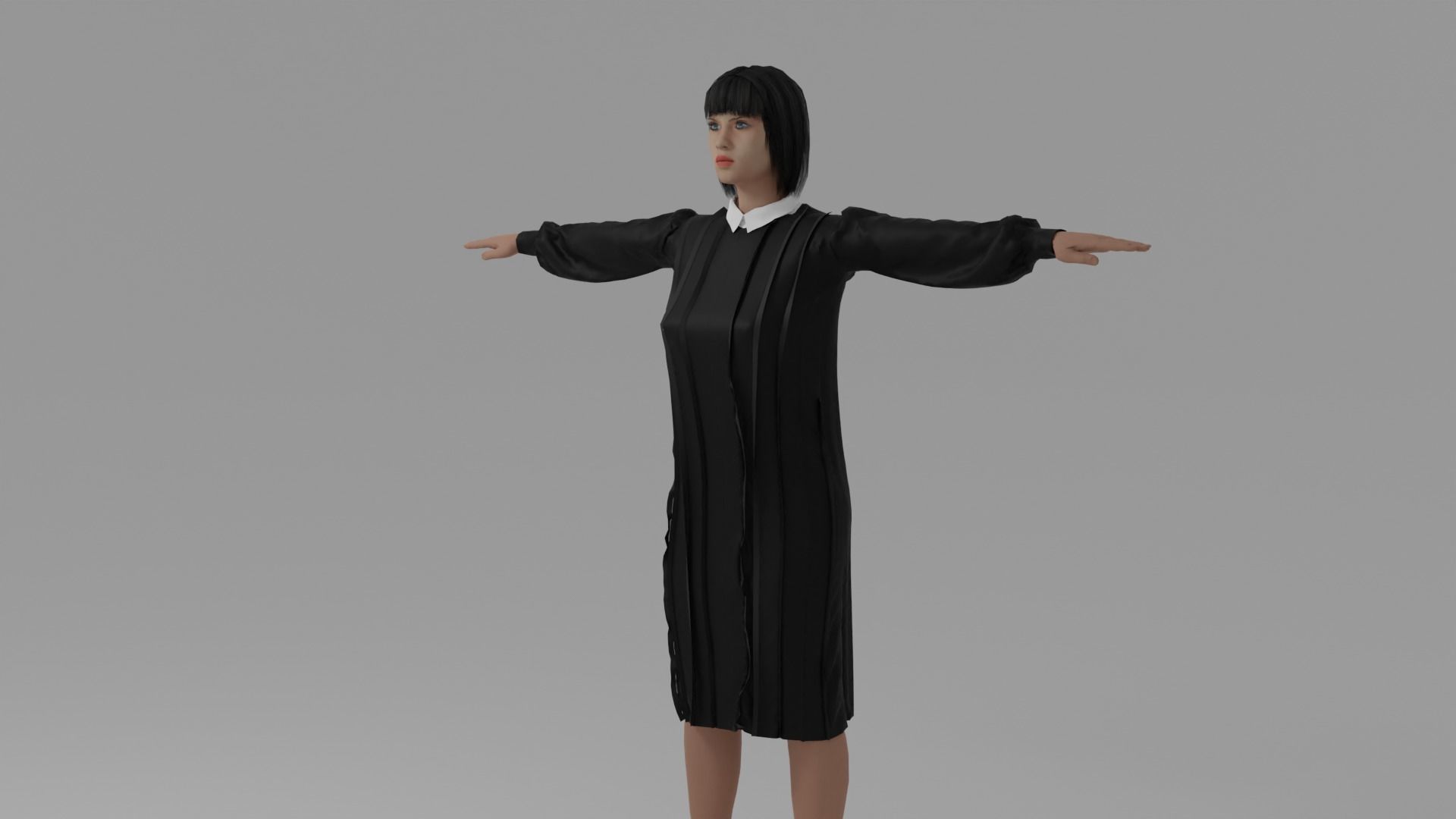 Judge Woman Low-poly 3D model_2
