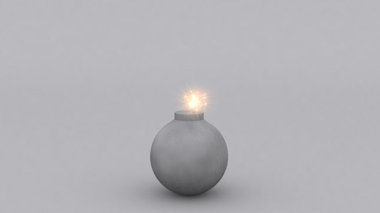 Bomb 3D Model With Exploding Animation Low-poly 3D model_2