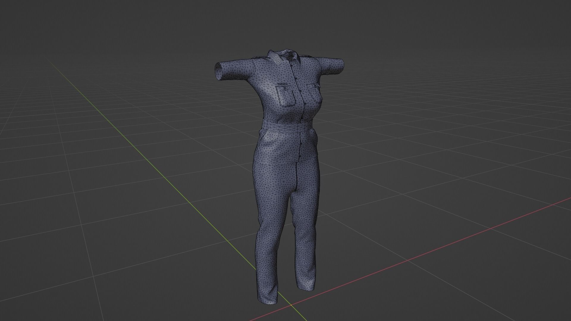 Police Woman Low-poly 3D model_7