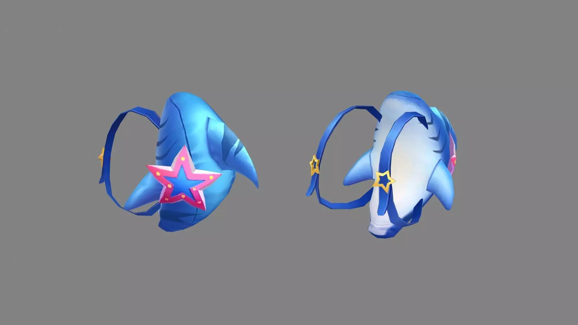 Cartoon shark backpack Low-poly 3D model