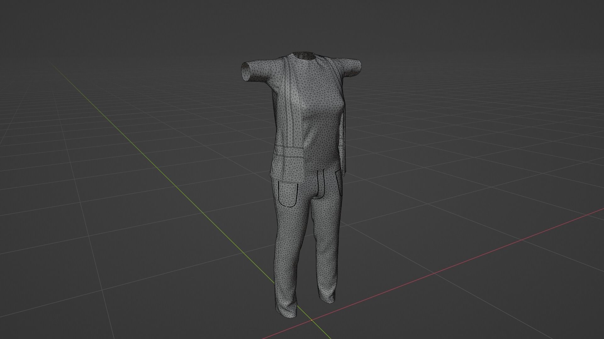 Worker Woman Low-poly 3D model_7