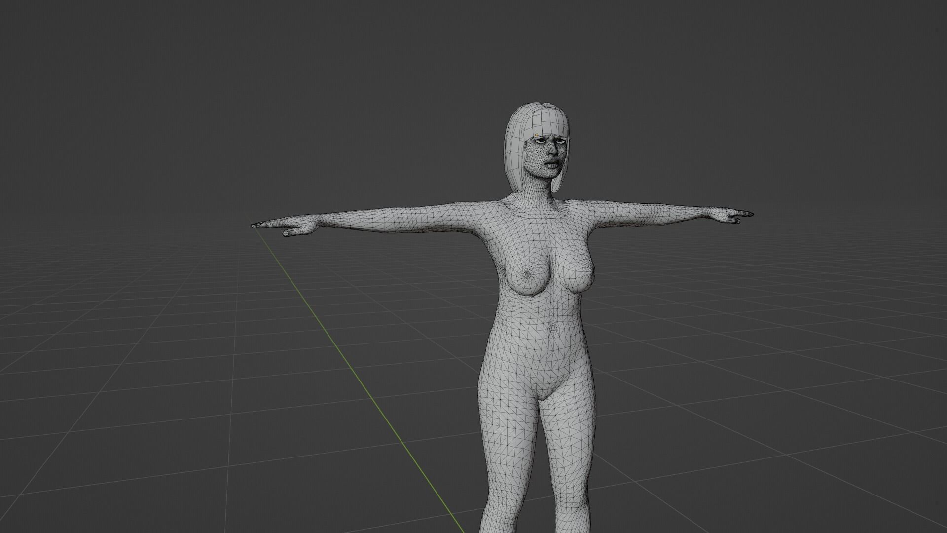 Worker Woman Low-poly 3D model_8