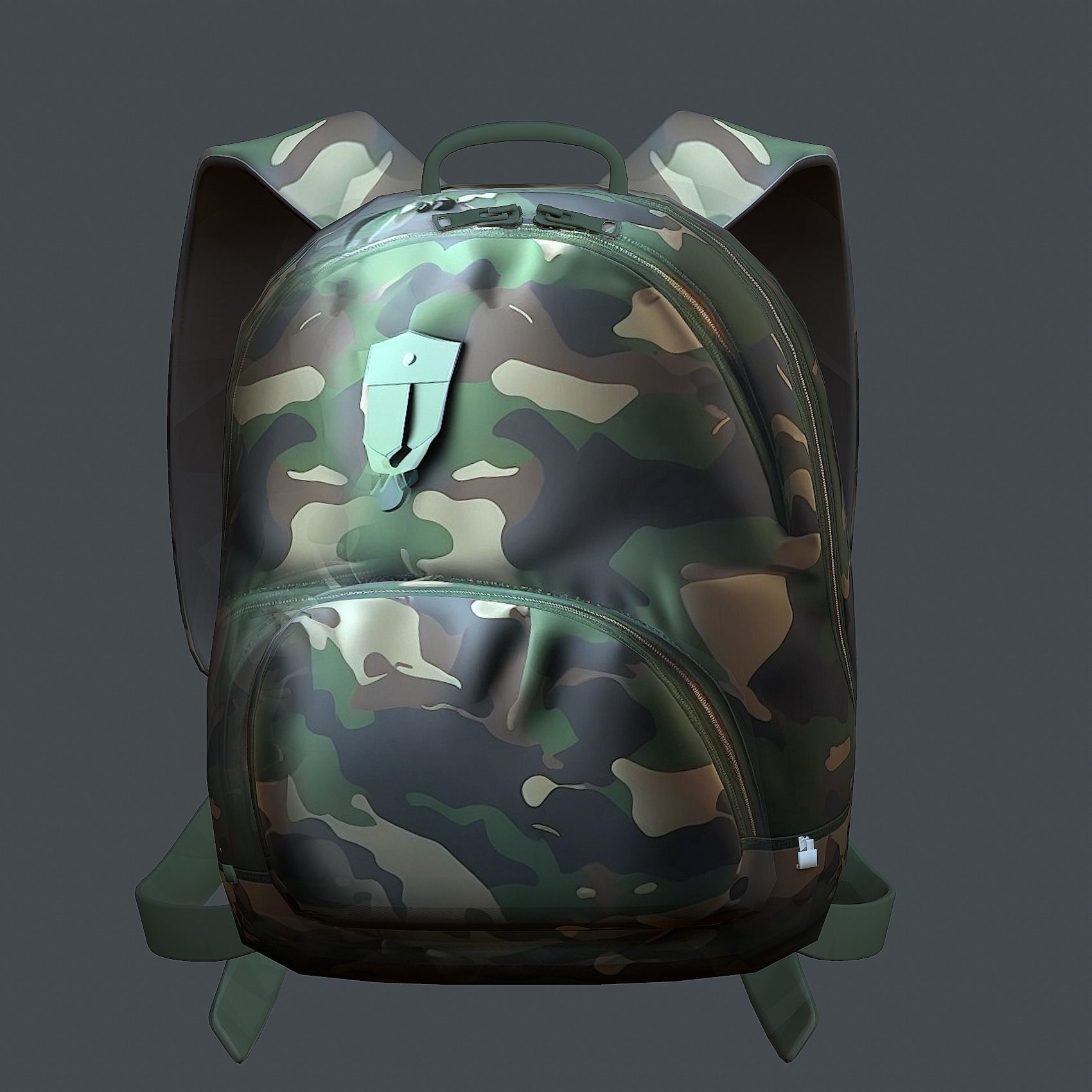 Backpack military combat Black baggage Low-poly Low-poly 3D model_2
