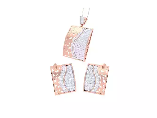 Earring Pendant Set 3dm STL OBJ FBX Renders Details