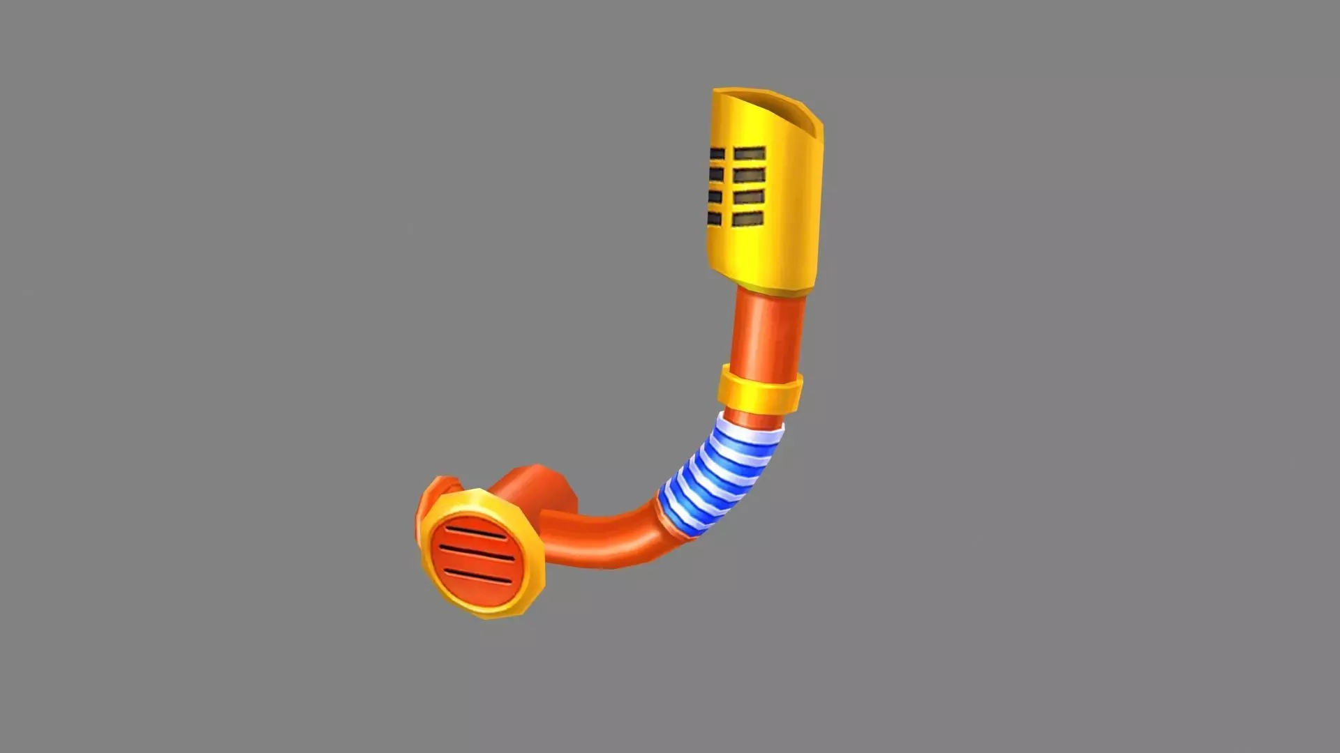 Cartoon  snorkel - breathing tube Low-poly 3D model_0