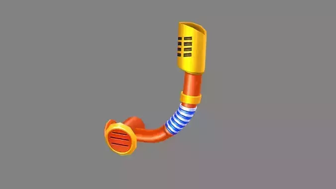 Cartoon  snorkel - breathing tube Low-poly 3D model