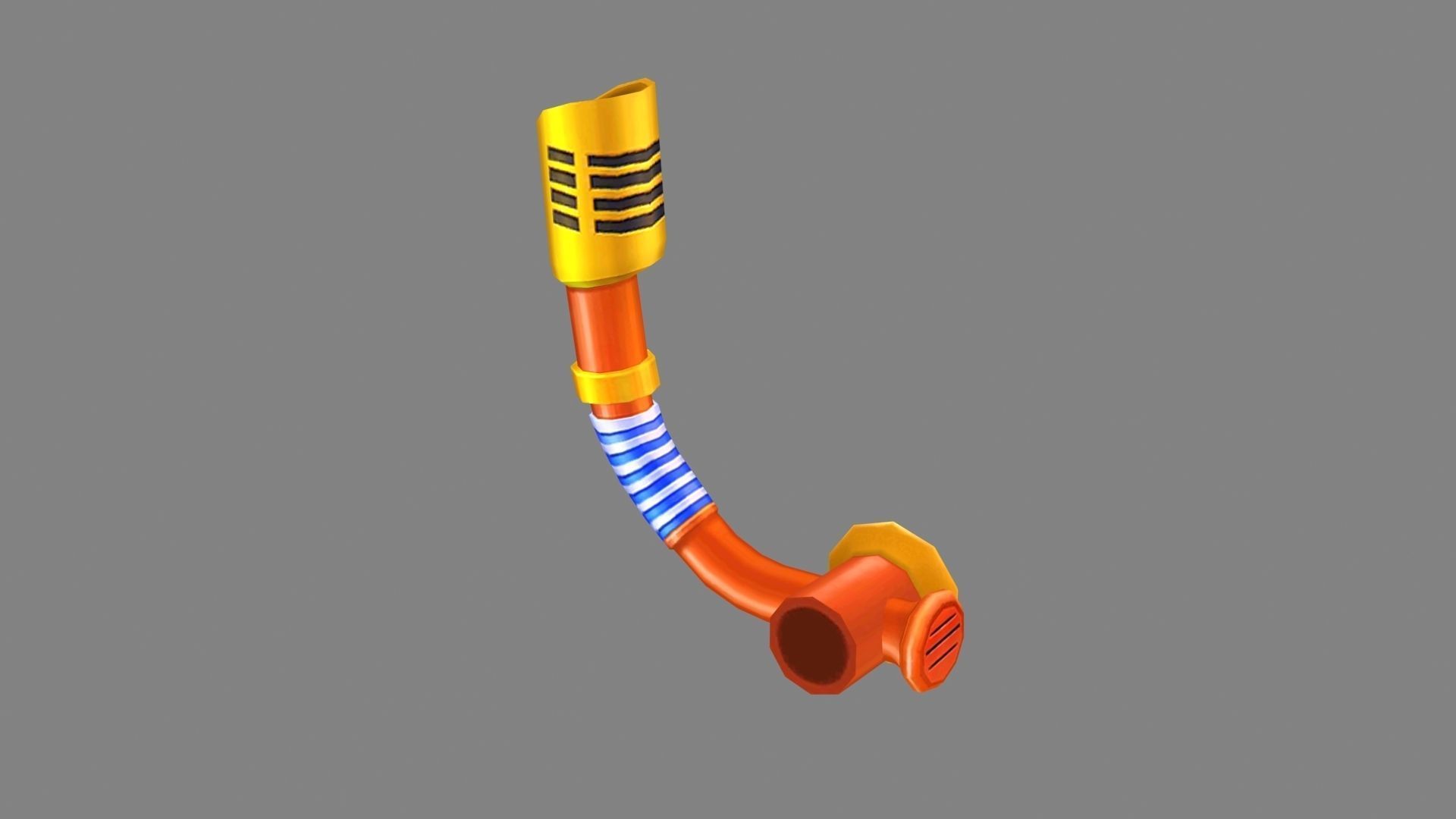 Cartoon  snorkel - breathing tube Low-poly 3D model_3