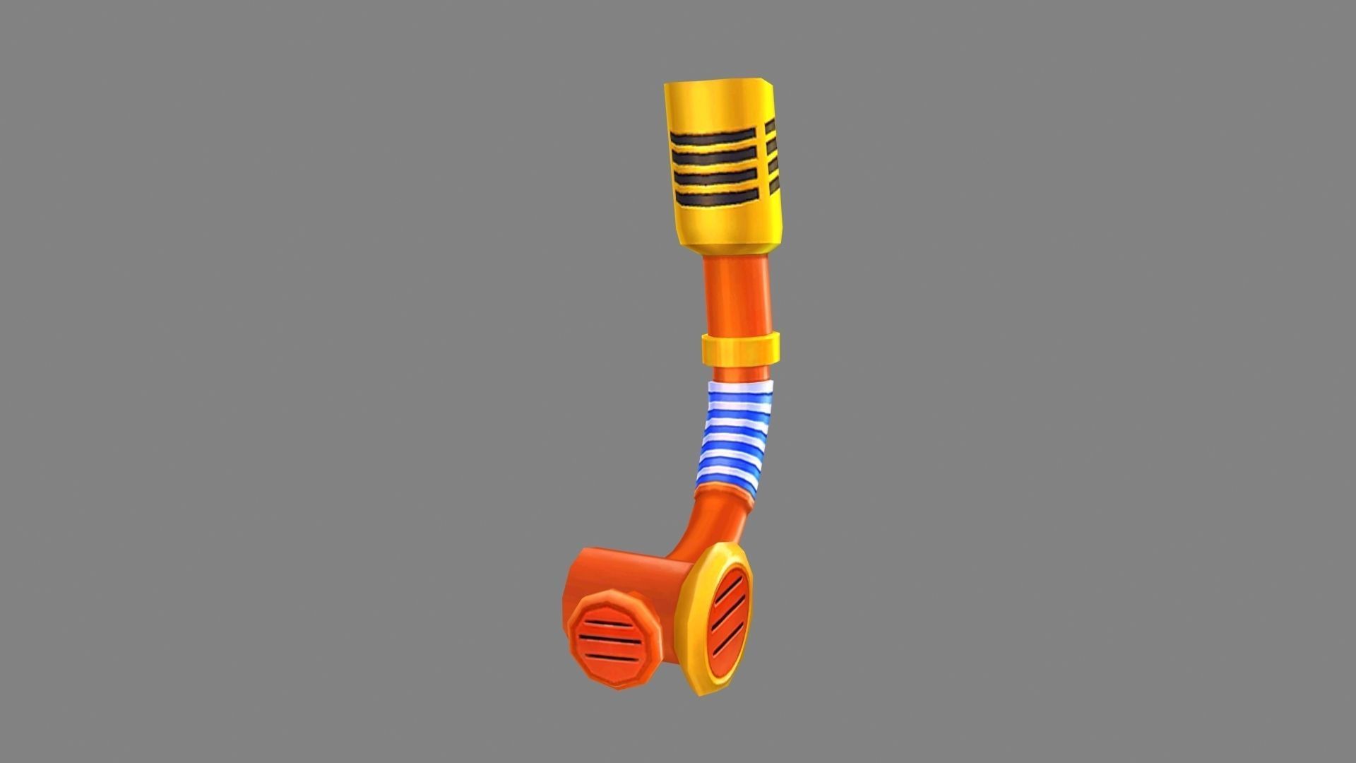 Cartoon  snorkel - breathing tube Low-poly 3D model_2