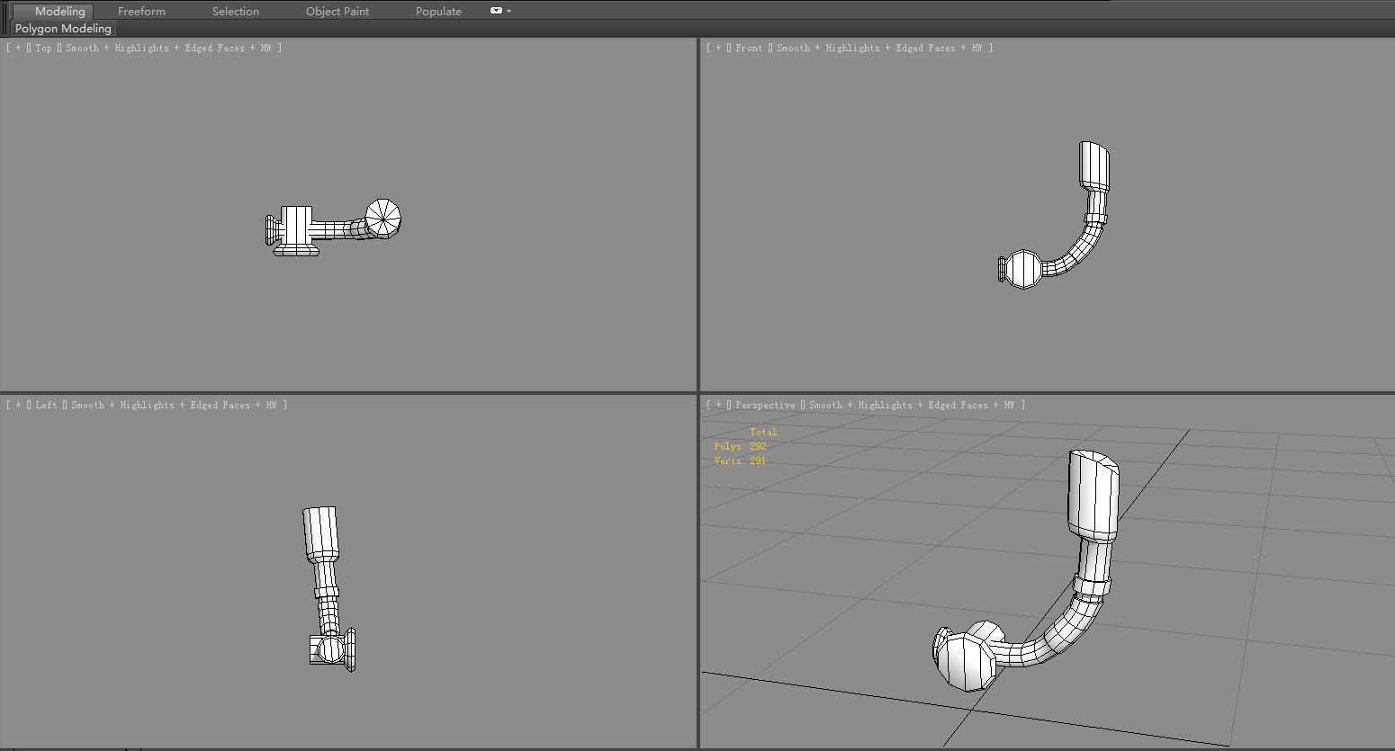 Cartoon  snorkel - breathing tube Low-poly 3D model_6