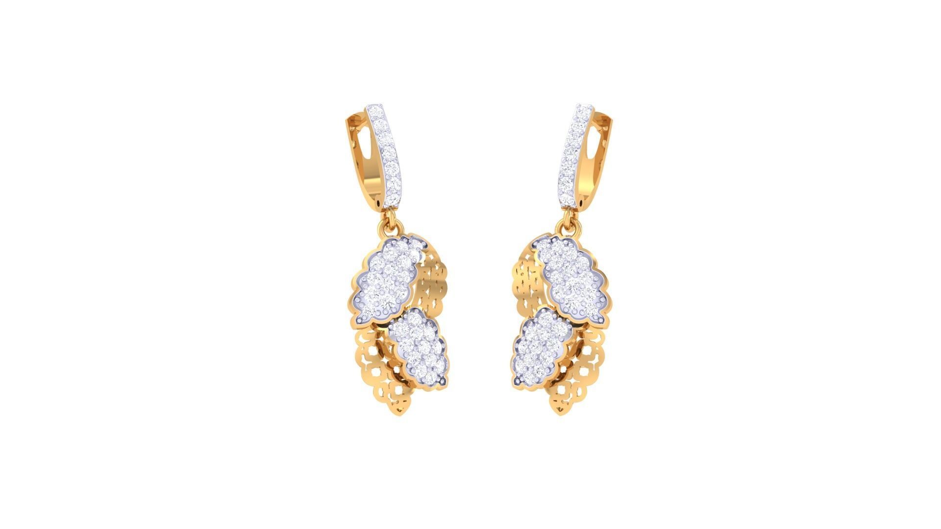 Earring Pendant Set 3dm STL OBJ FBX Renders Details 3D print model_5