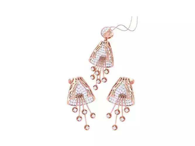 Earring Pendant Set 3dm STL OBJ FBX Renders Details