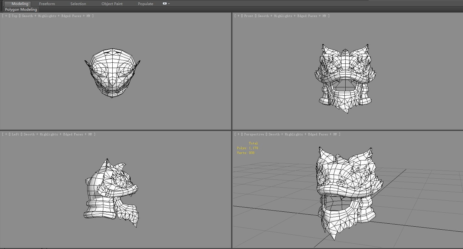 Cartoon lion dance head set  Low-poly 3D model_6