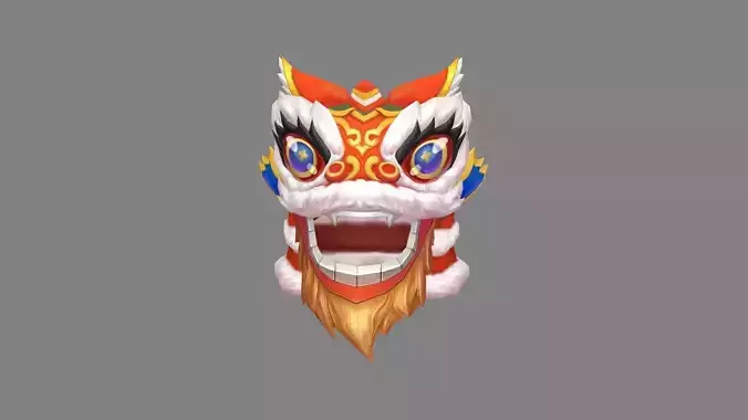 Cartoon lion dance head set 