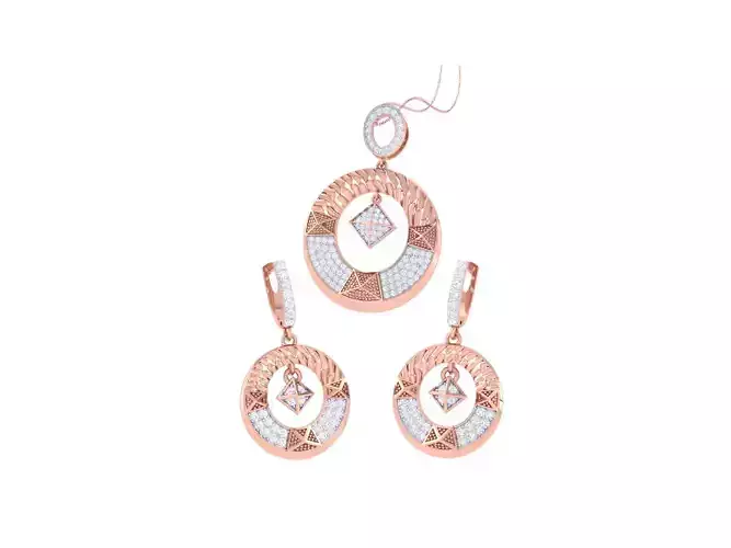 Earring Pendant Set 3dm STL OBJ FBX Renders Details