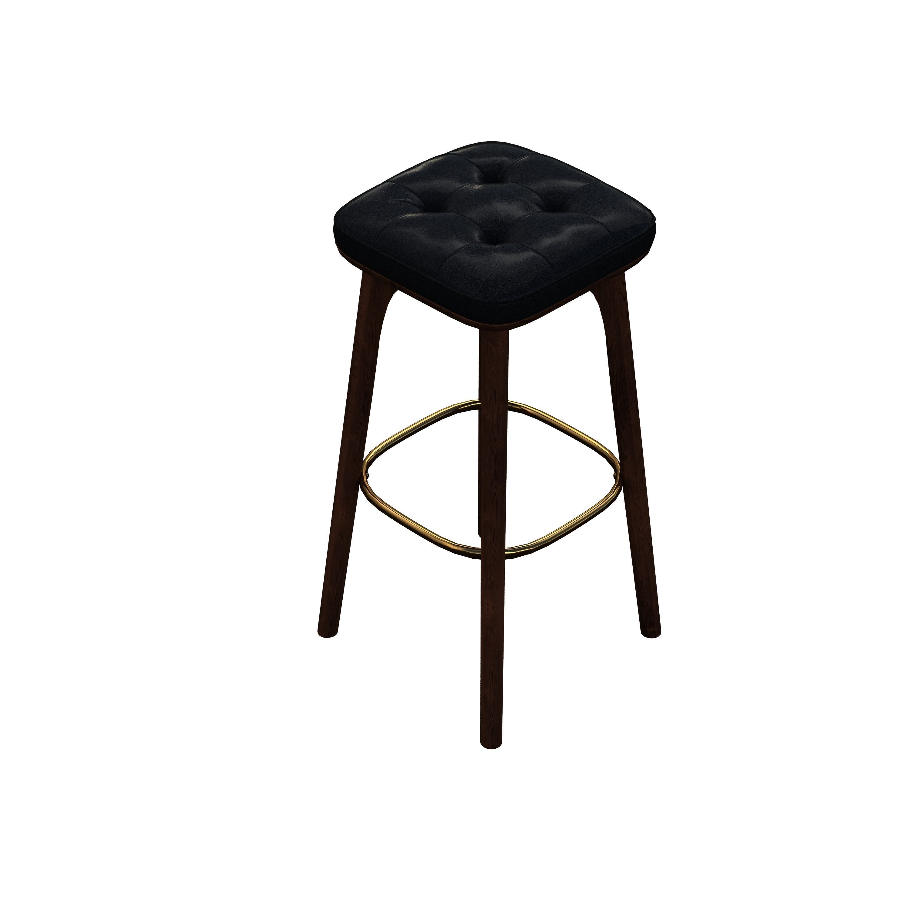 Barchair bar stool - leather 3D model_2