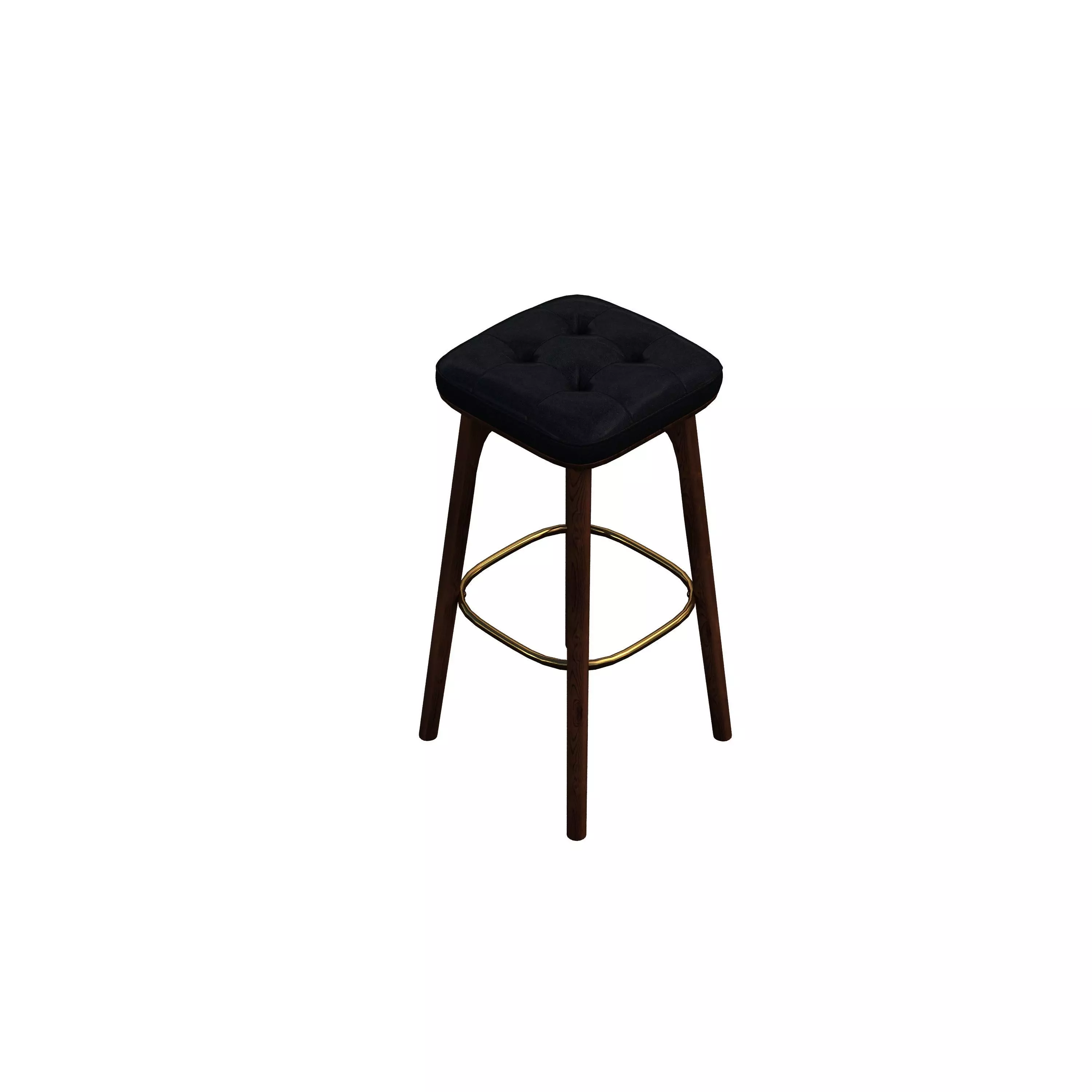 Barchair bar stool - leather 3D model_0