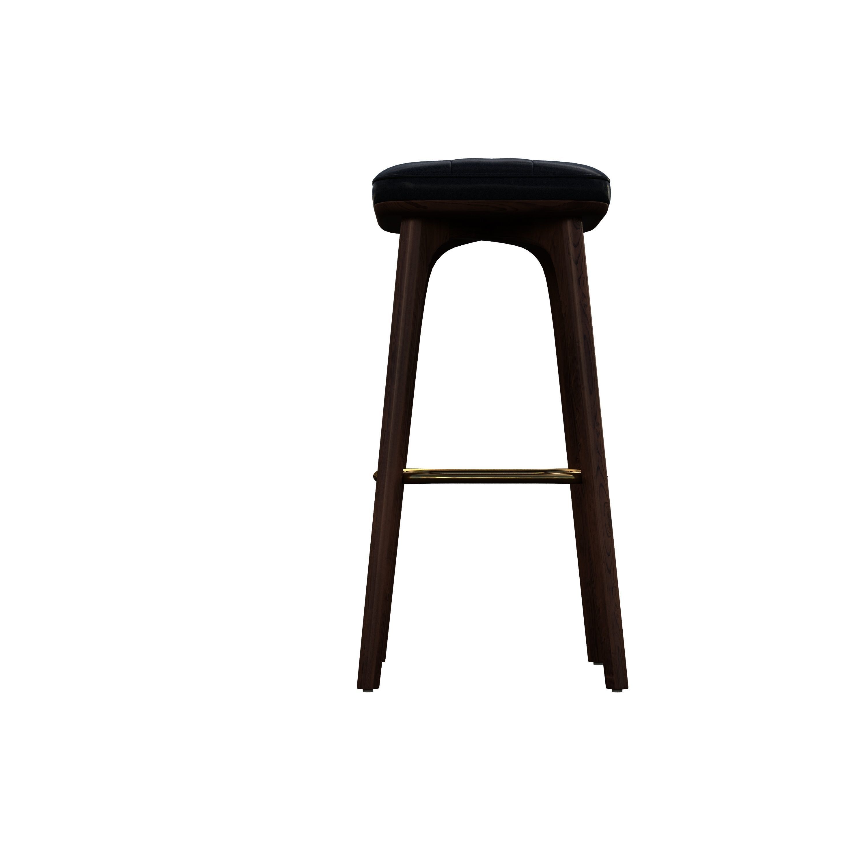 Barchair bar stool - leather 3D model_6