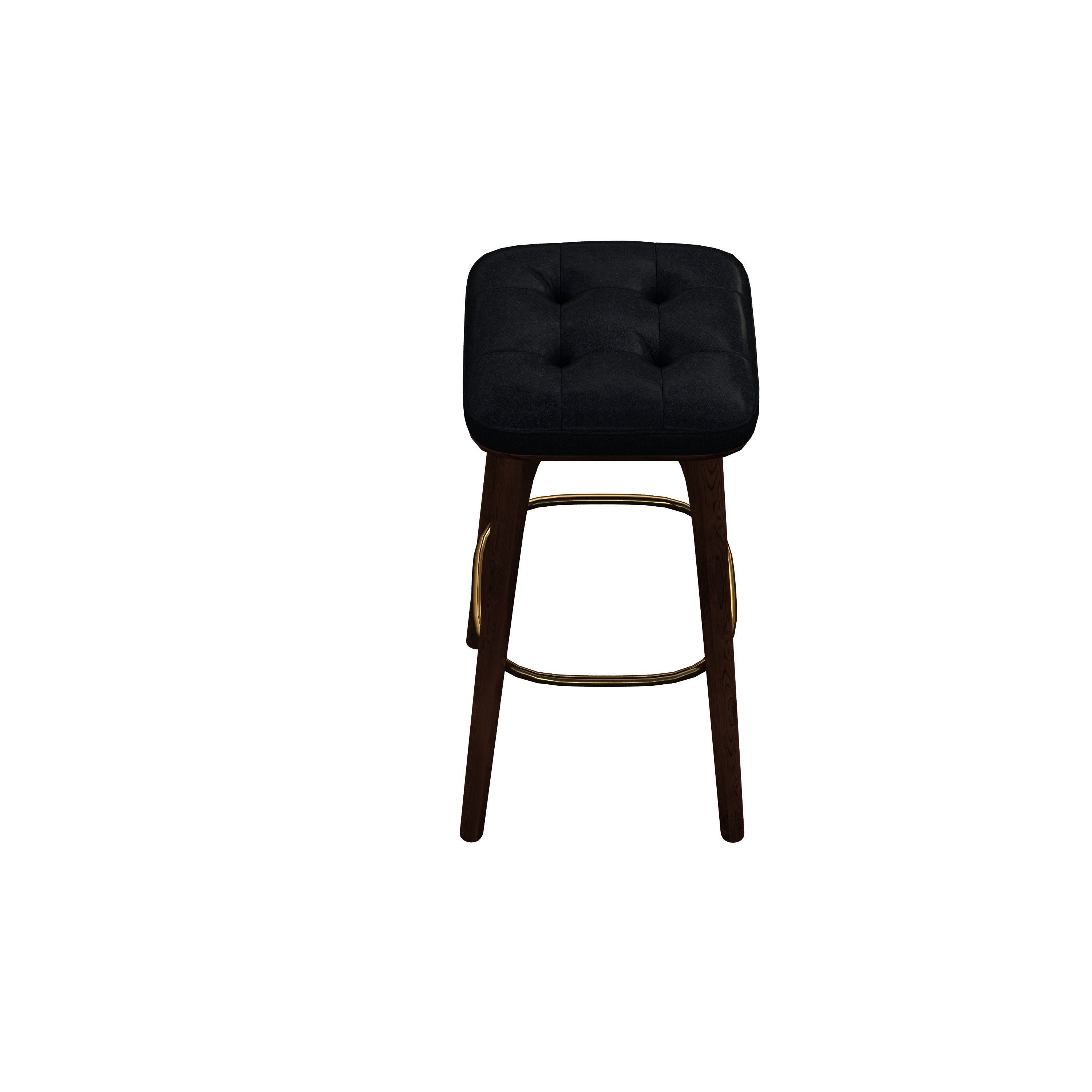 Barchair bar stool - leather 3D model_3