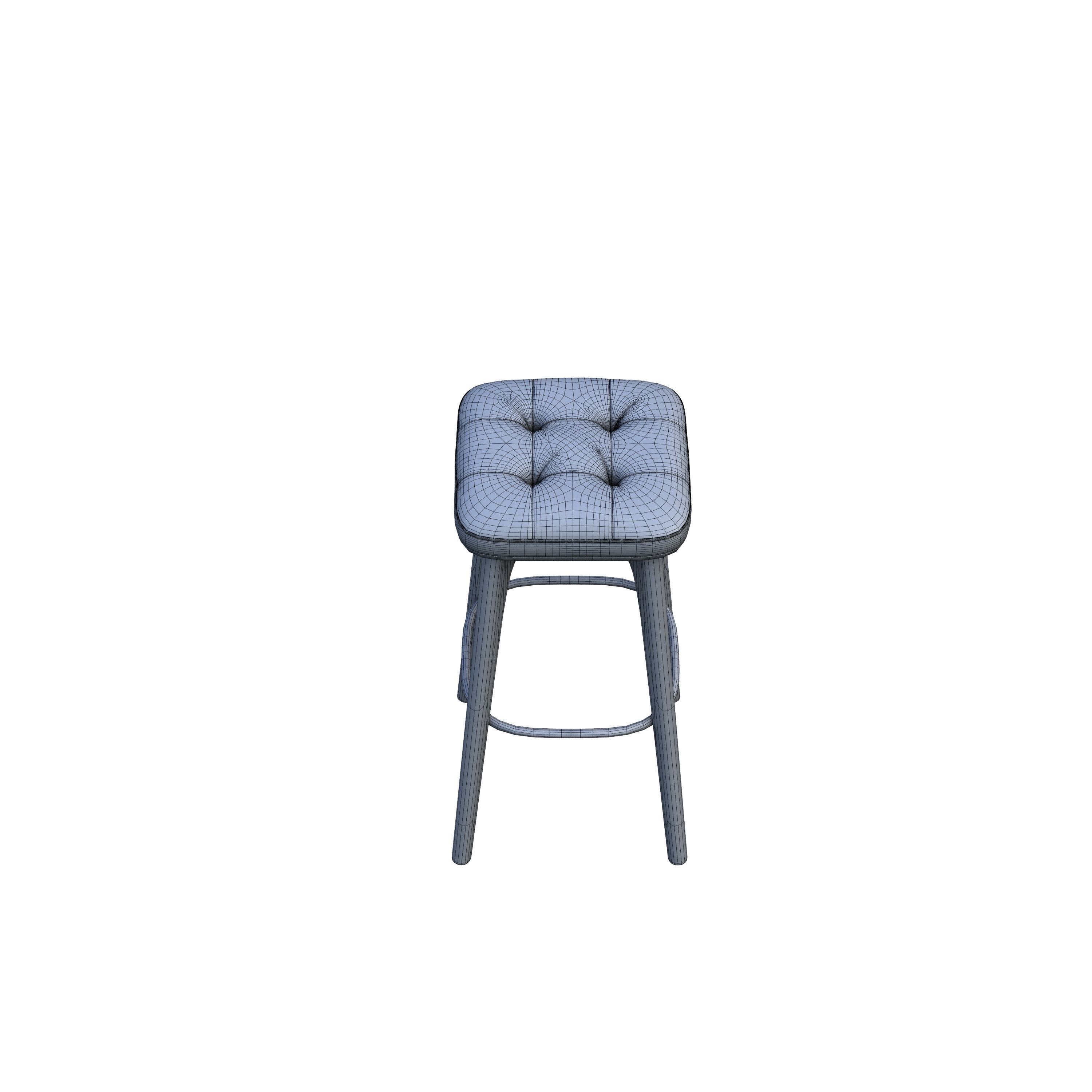 Barchair bar stool - leather 3D model_8