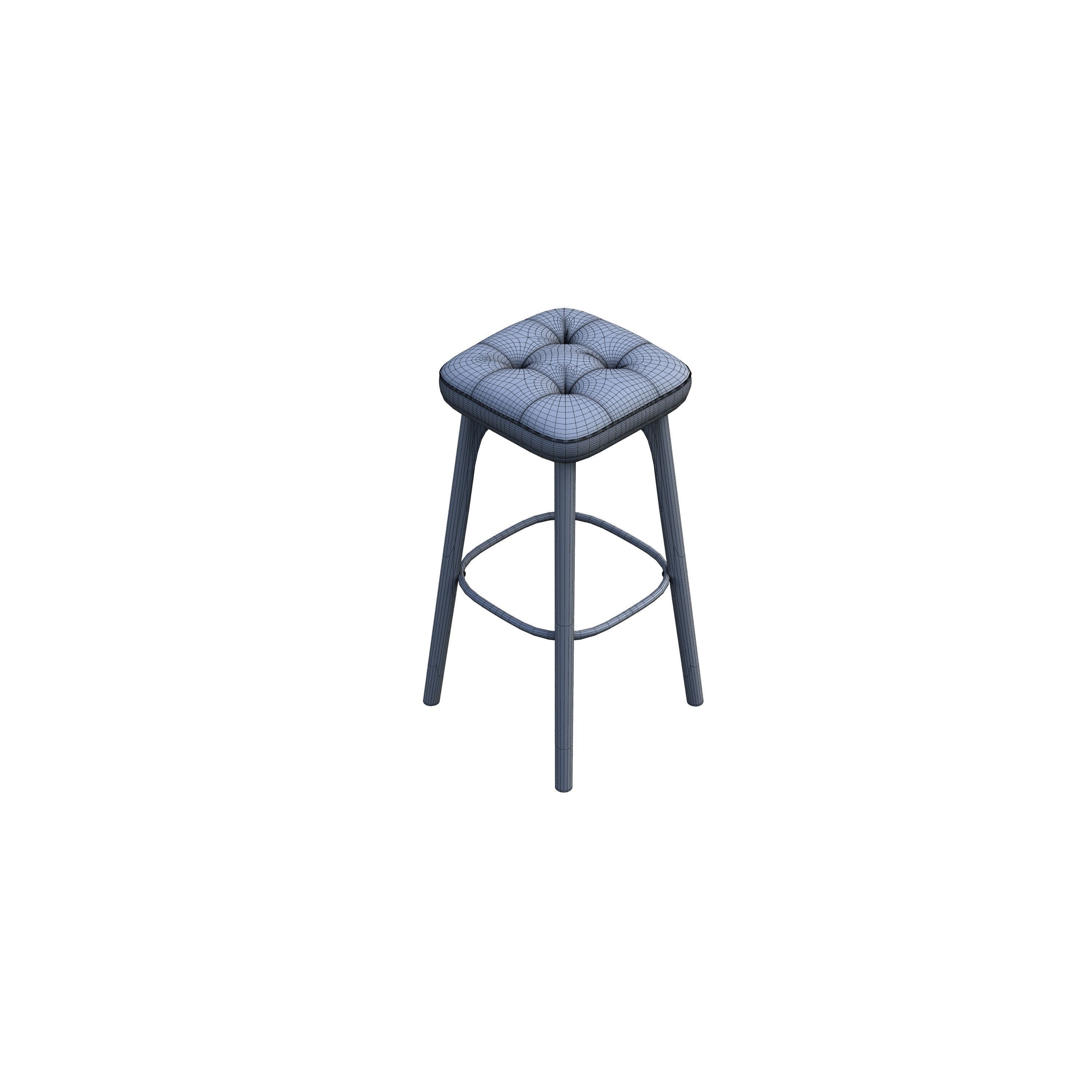 Barchair bar stool - leather 3D model_9