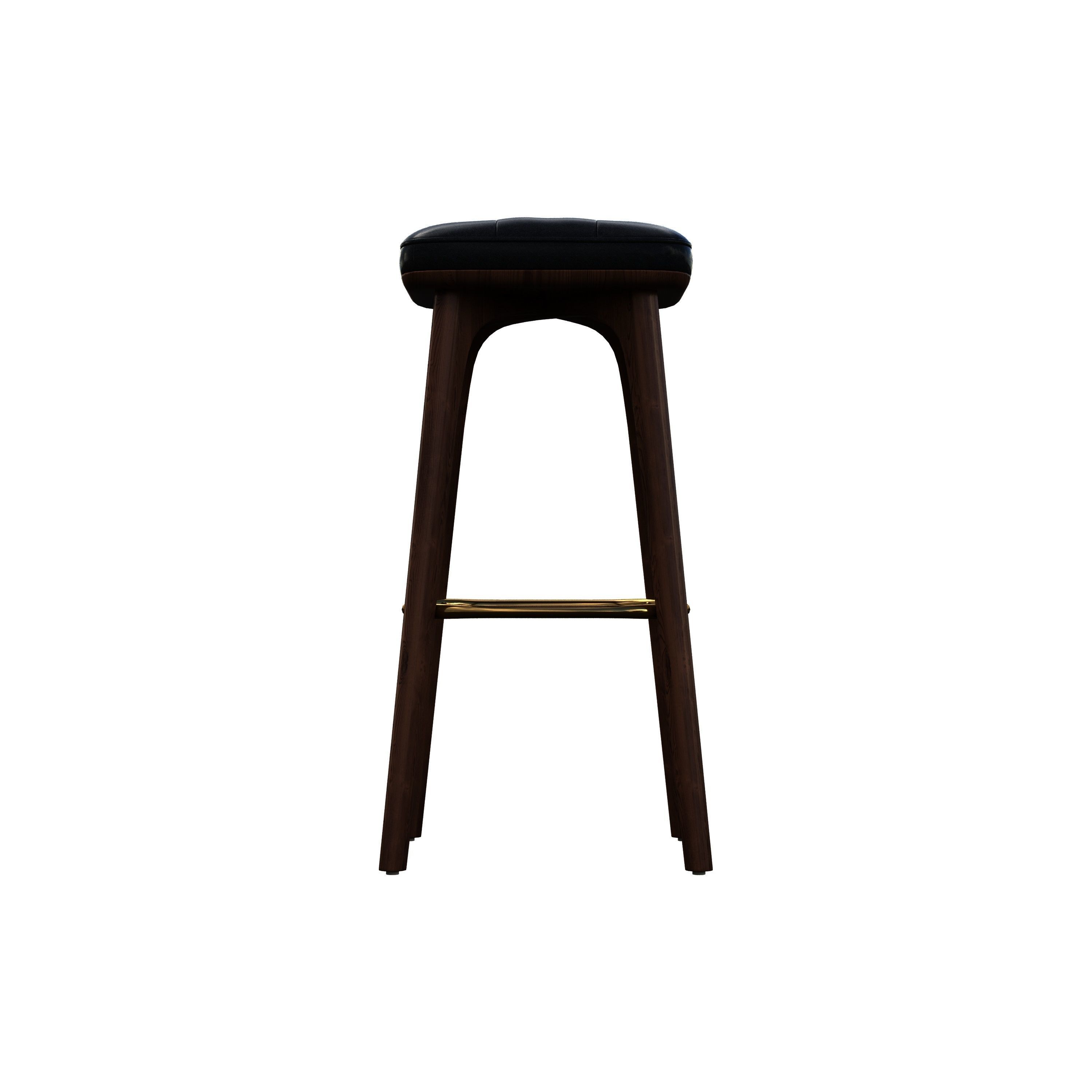 Barchair bar stool - leather 3D model_7