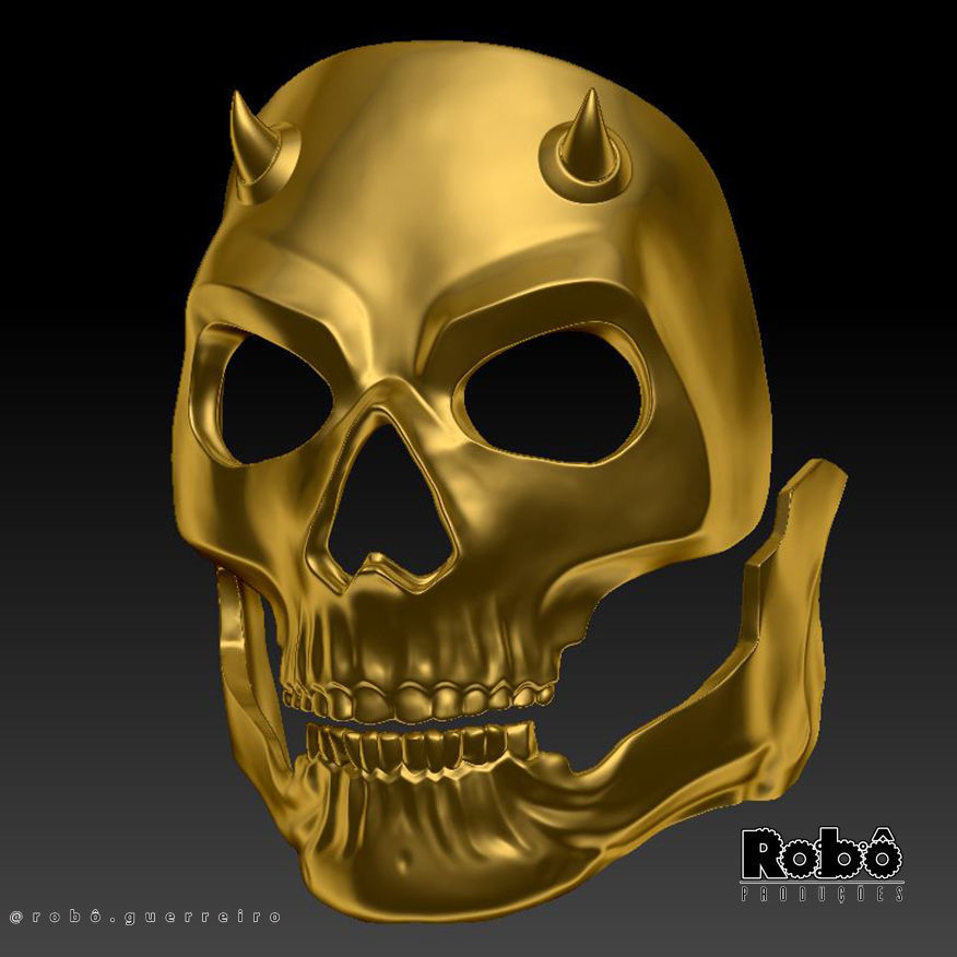 Ghost Gilded Reaper Bone Chiller Golden Skull Mask MW2 - WARZONE 3D print model_4