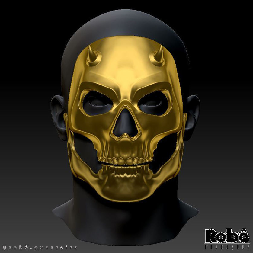 Ghost Gilded Reaper Bone Chiller Golden Skull Mask MW2 - WARZONE 3D print model_3