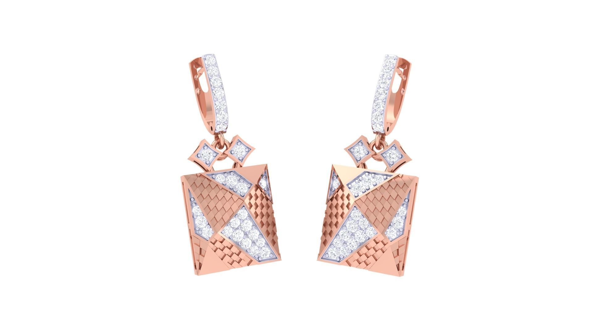 Earring Pendant Set 3dm STL OBJ FBX Renders Details 3D print model_3