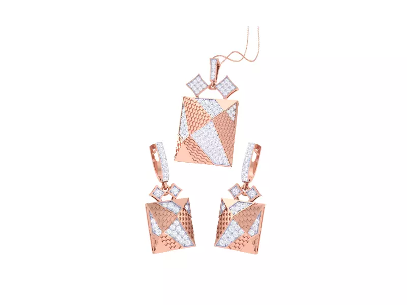 Earring Pendant Set 3dm STL OBJ FBX Renders Details 3D print model_0