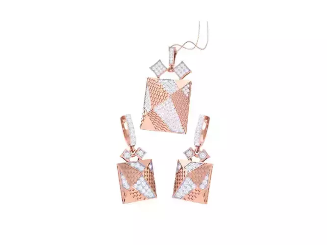 Earring Pendant Set 3dm STL OBJ FBX Renders Details