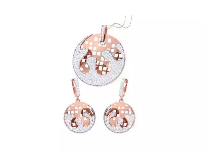 Earring Pendant Set 3dm STL OBJ FBX Renders Details