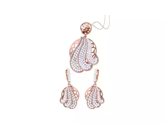Earring Pendant Set 3dm STL OBJ FBX Renders Details