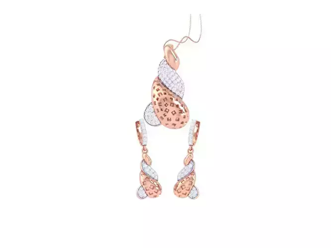 Earring Pendant Set 3dm STL OBJ FBX Renders Details