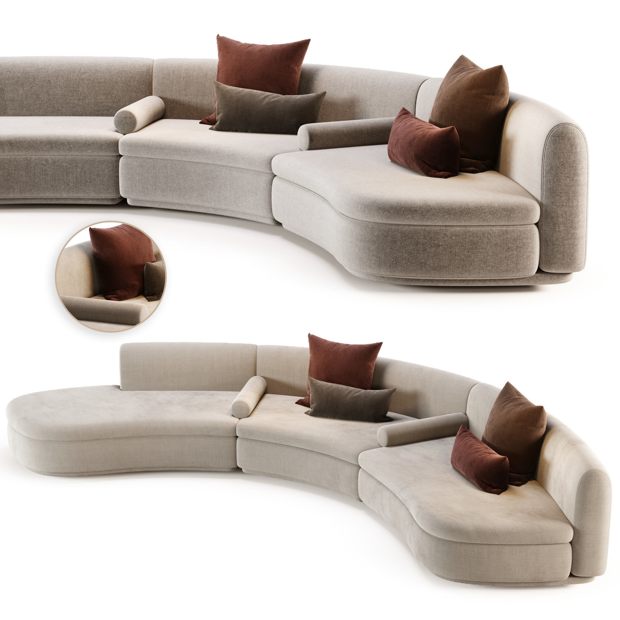 Baxter Piaf Sofa 3D model_1
