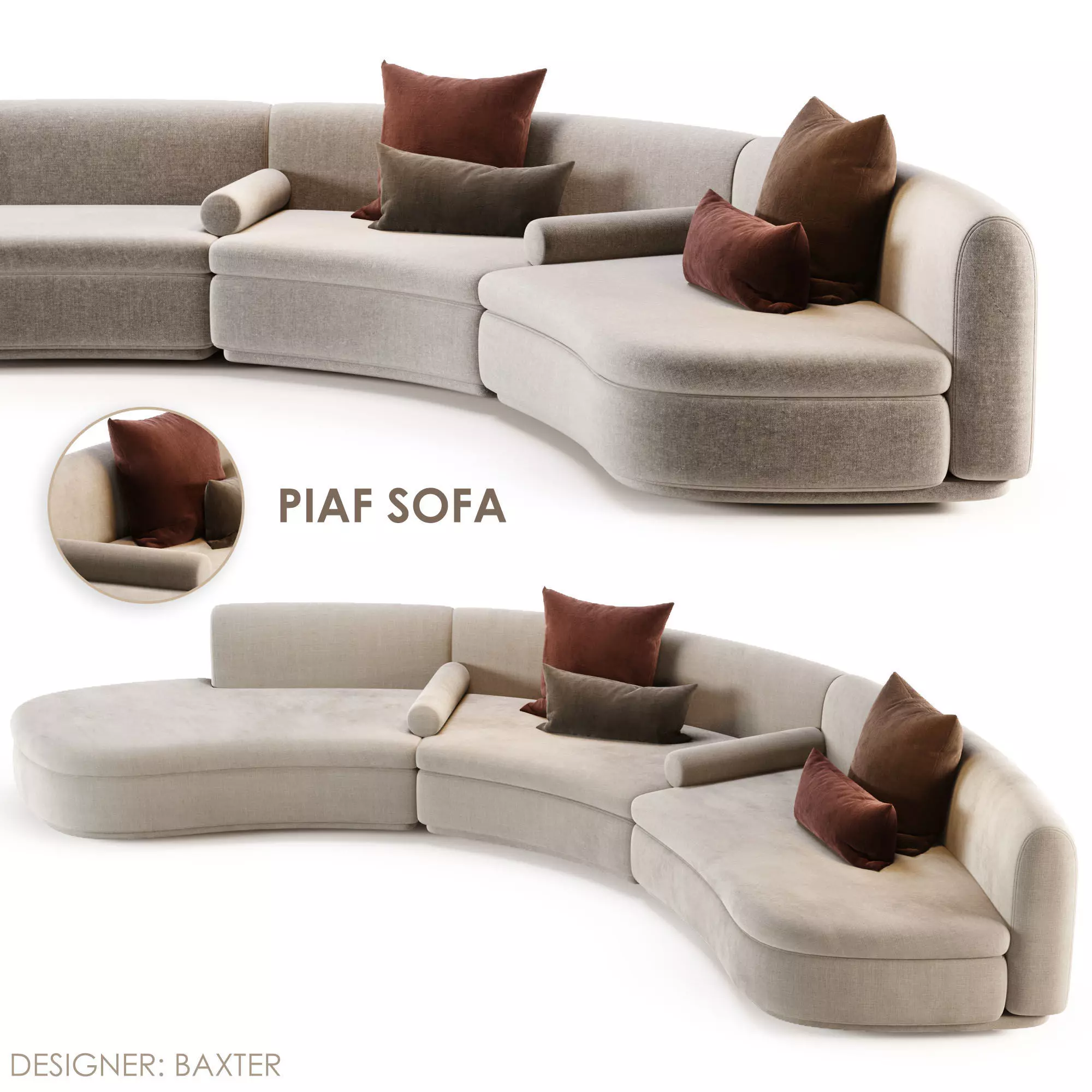 Baxter Piaf Sofa 3D model_0