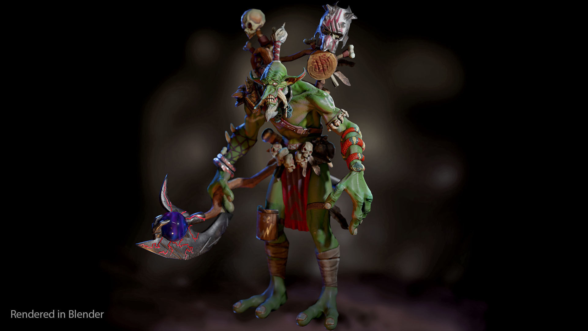 Voodoo orc Low-poly 3D model_5
