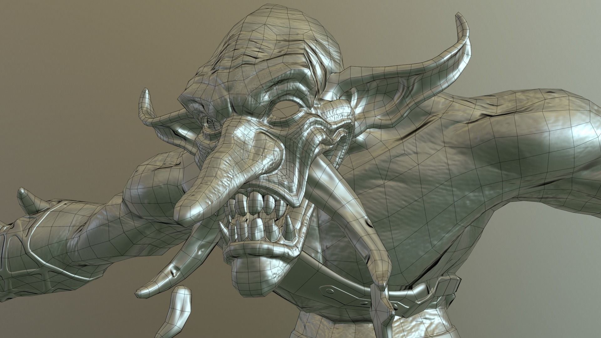 Voodoo orc Low-poly 3D model_9