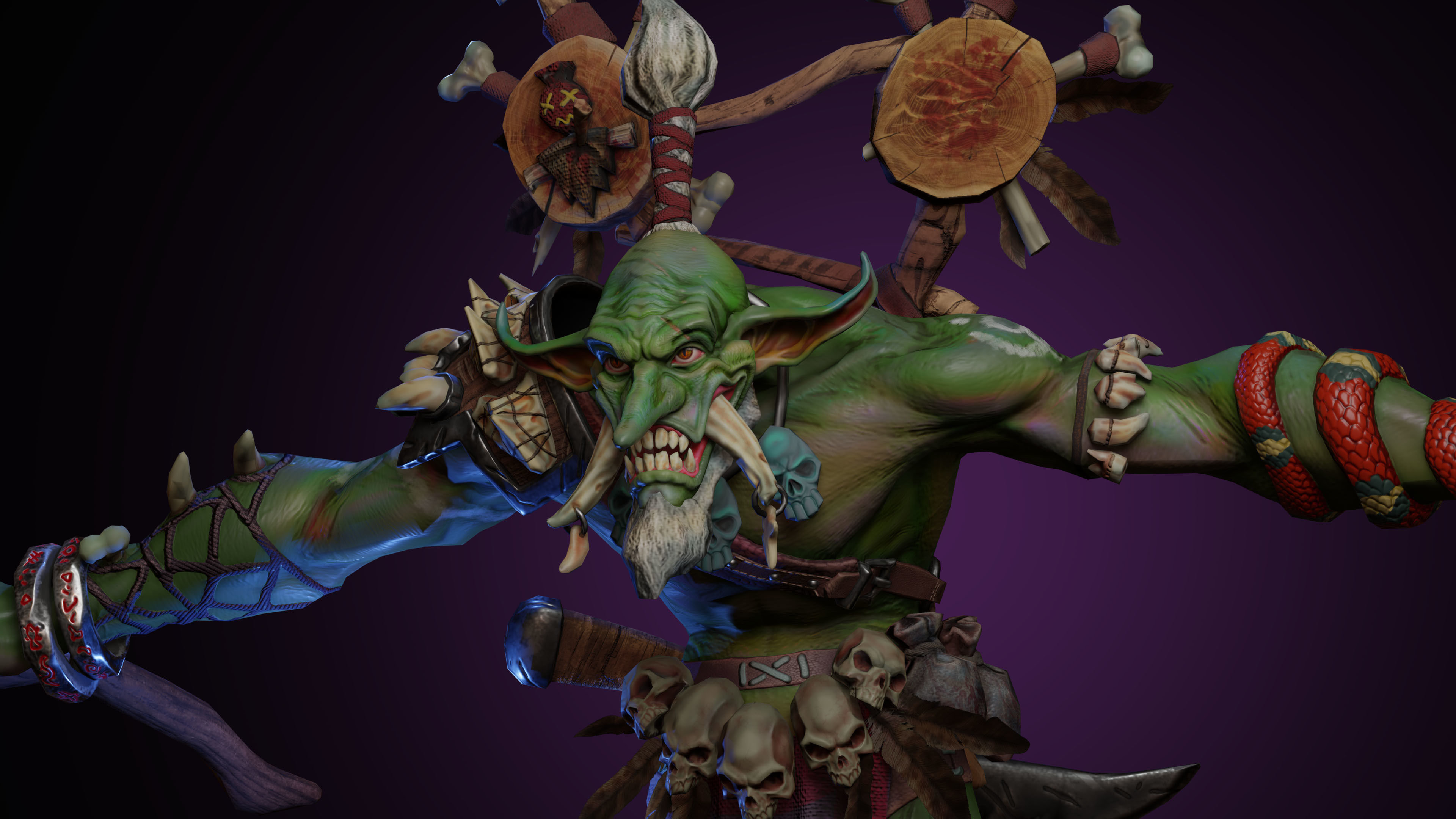 Voodoo orc Low-poly 3D model_3