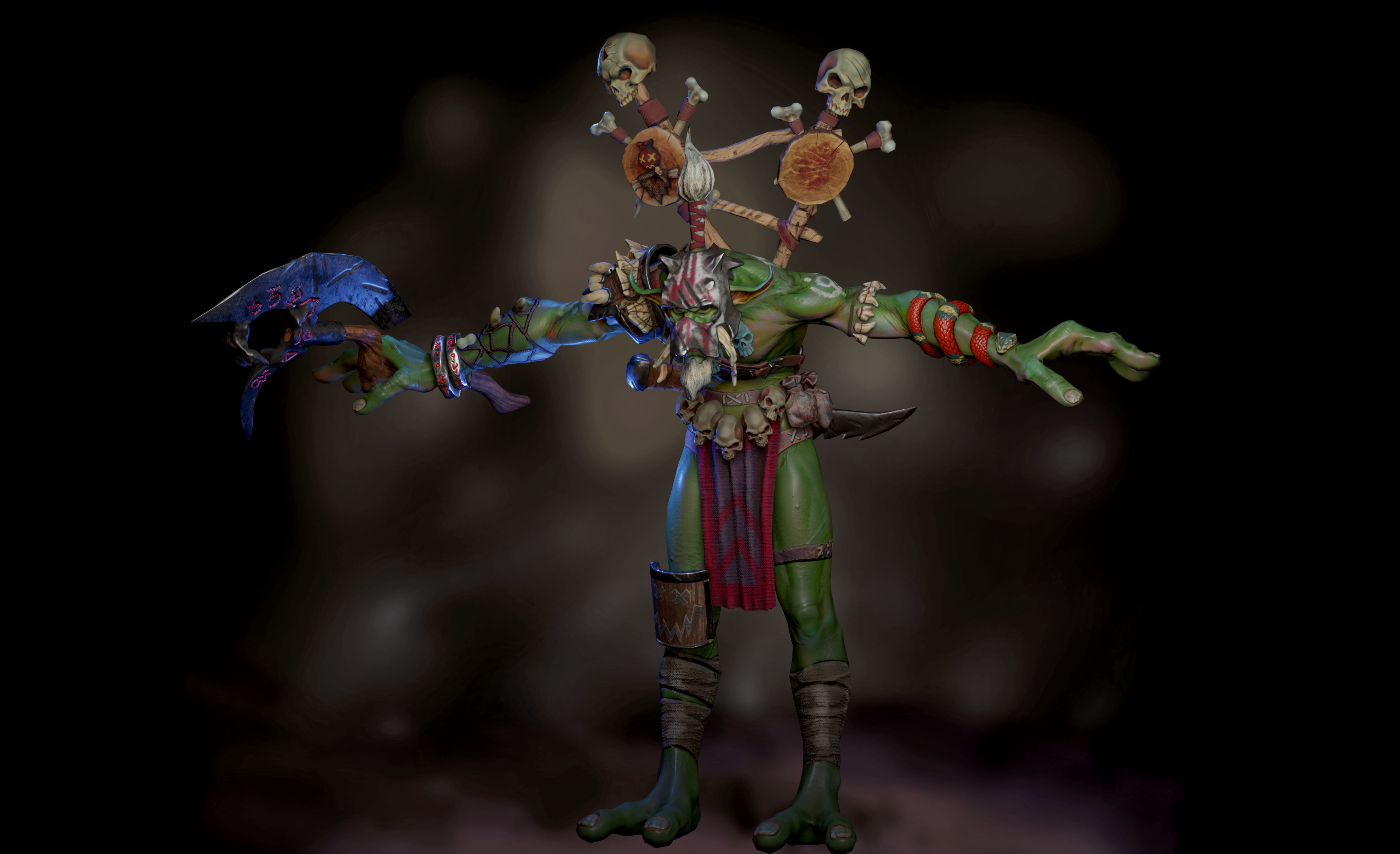 Voodoo orc Low-poly 3D model_41