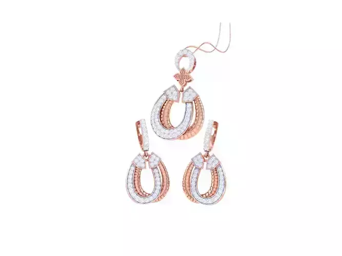 Earring Pendant Set 3dm STL OBJ FBX Renders Details