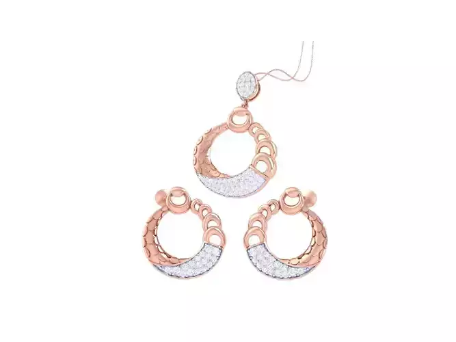 Earring Pendant Set 3dm STL OBJ FBX Renders Details