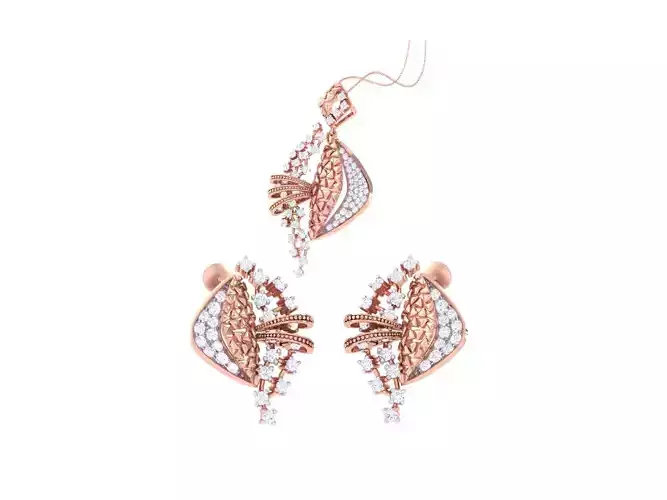Earring Pendant Set 3dm STL OBJ FBX Renders Details
