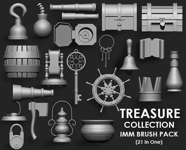 Treasure Collection Imm Brush Pack 21 in one 3D model