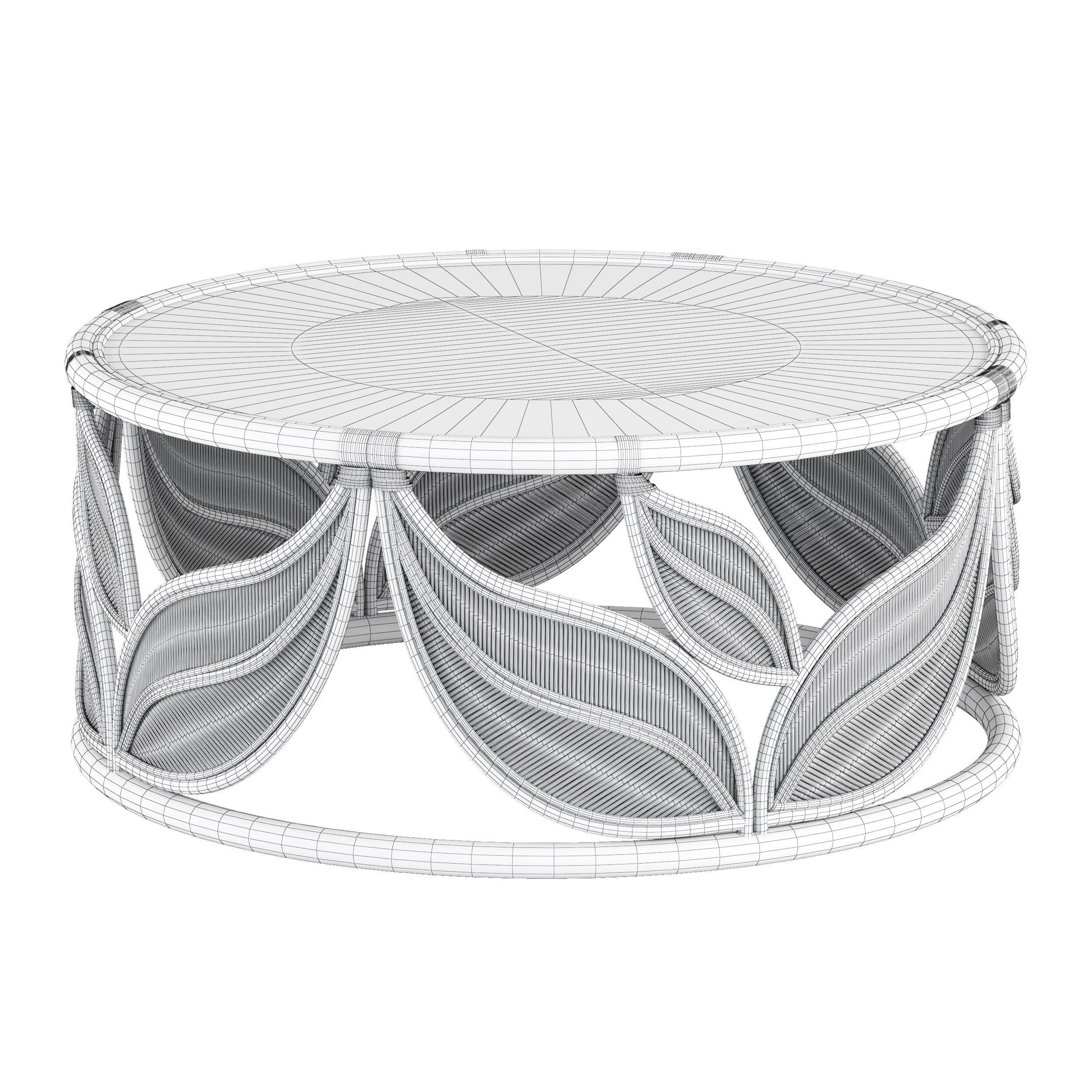 Lupine Rattan Coffee table 3D model_2