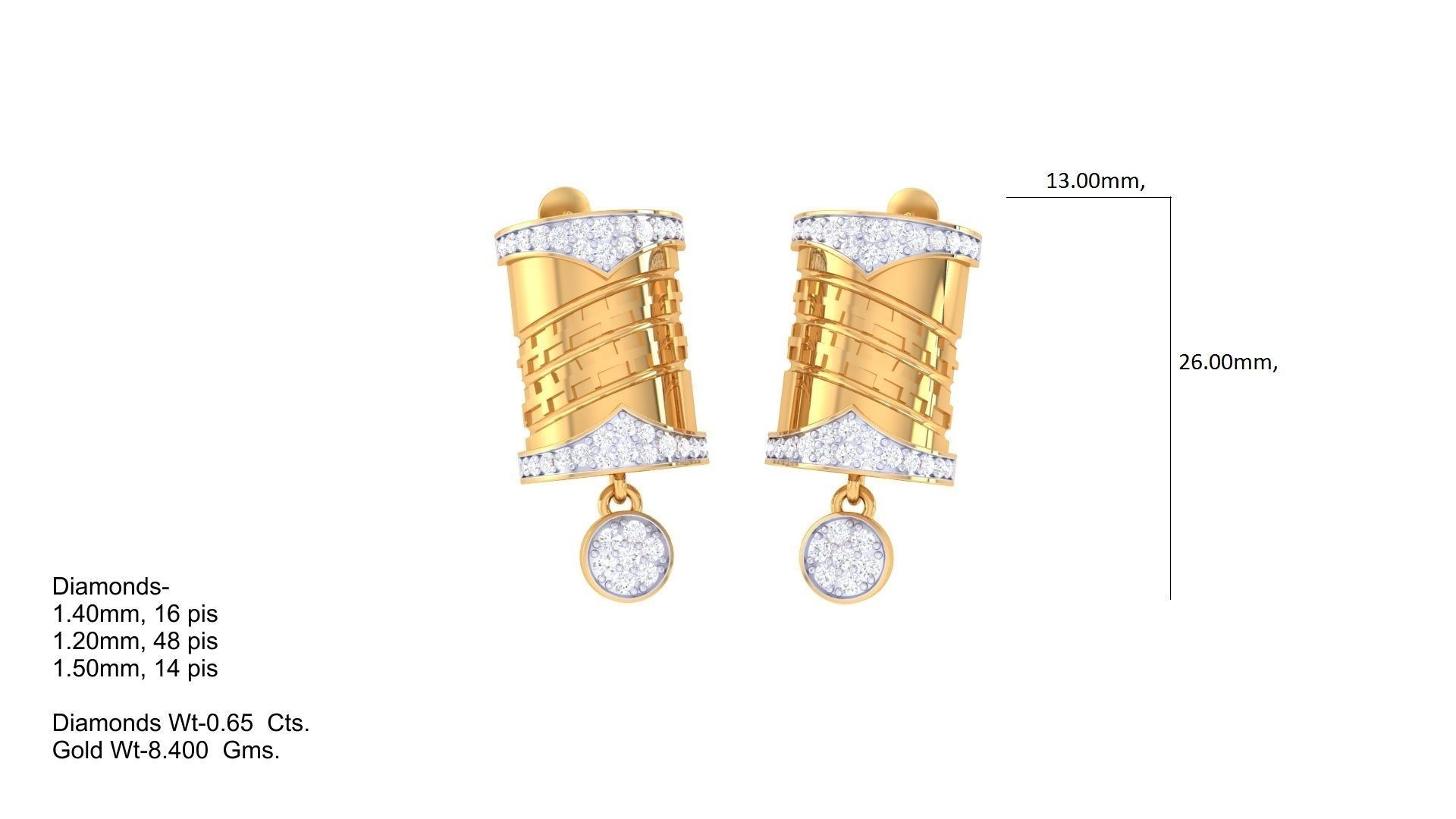 Earring Pendant Set 3dm STL OBJ FBX Renders Details 3D print model_1