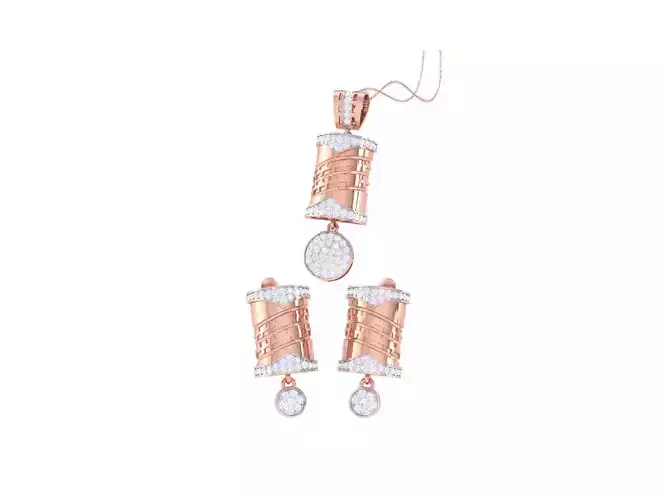Earring Pendant Set 3dm STL OBJ FBX Renders Details
