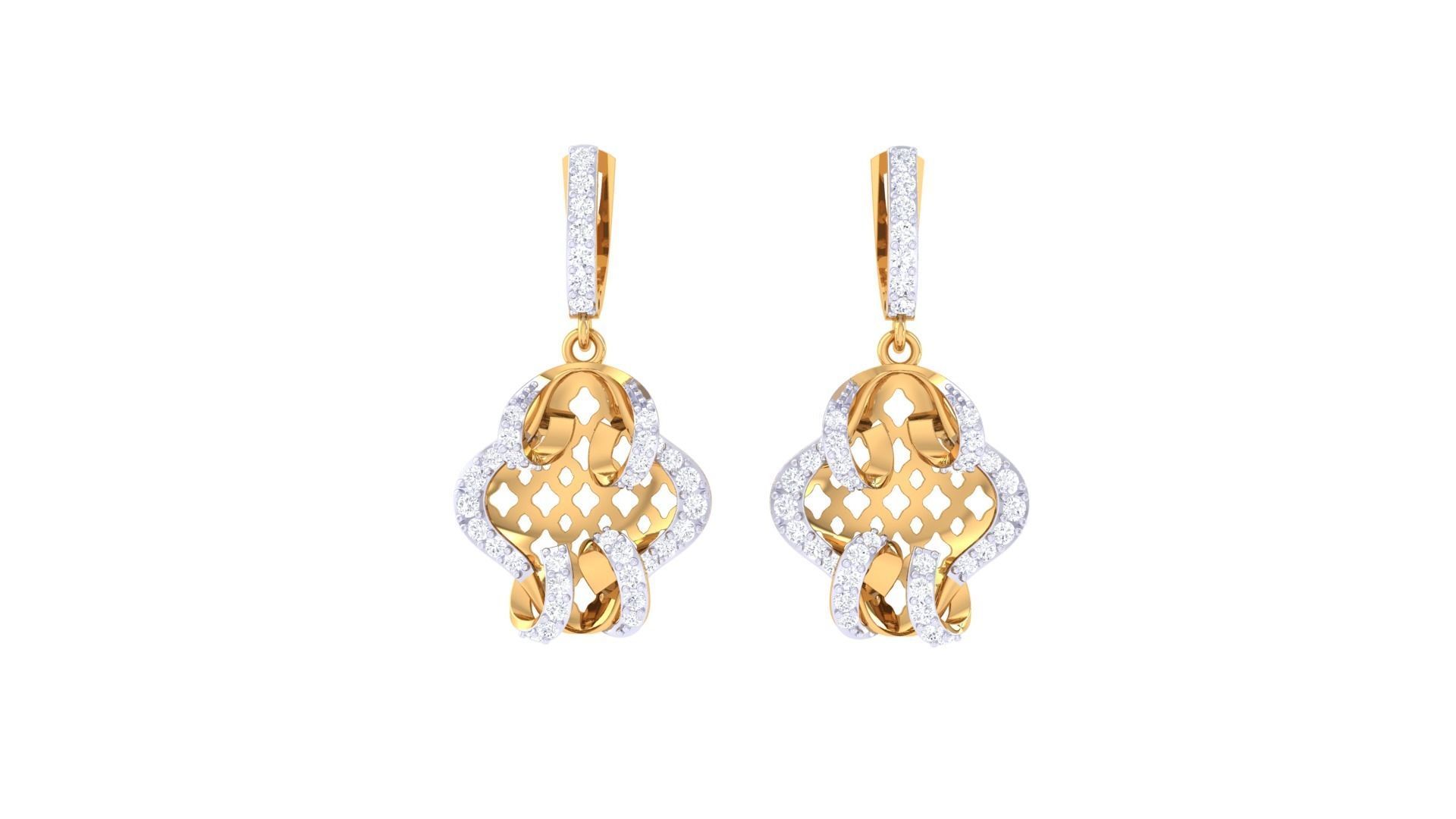 Earring Pendant Set 3dm STL OBJ FBX Renders Details 3D print model_4