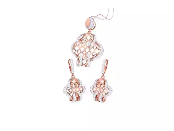 Earring Pendant Set 3dm STL OBJ FBX Renders Details