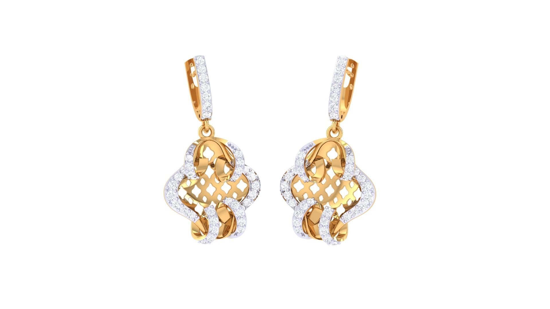 Earring Pendant Set 3dm STL OBJ FBX Renders Details 3D print model_3